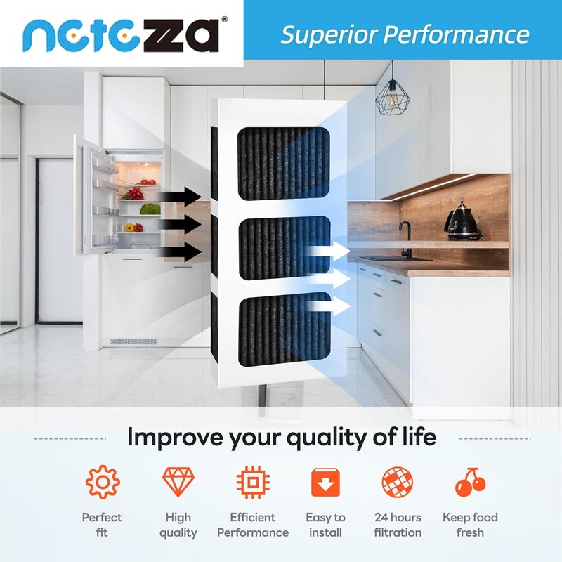 Netezza Paultra2 Refrigerator Air Filter Replacement, Compatible with Frigidaire Pureair Ultra 2,Pure Air Ultra 2,Pureair Ultra ii,and Electrolux 242047805,5303918847,EAP12364179, 6 Pack - Image 3